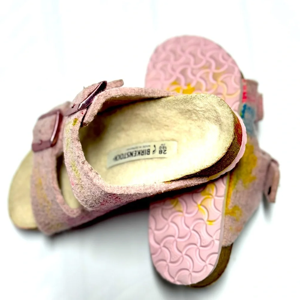 BIRKENSTOCK GIRLS ARIZONA RIVET WOOL FELT SANDALS